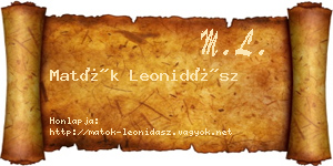 Matók Leonidász névjegykártya